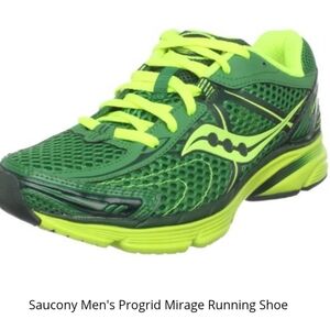 Saucony Progrid Mirage Green and Yellow Running Shoes 11.5 Like New